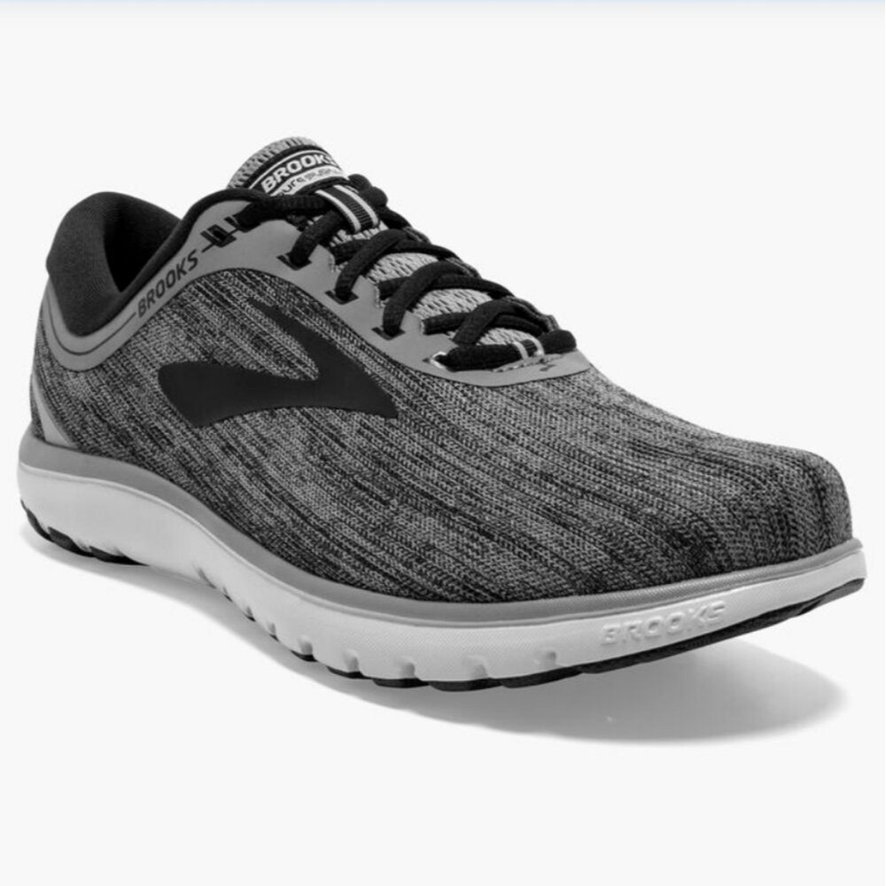 Brooks Men's PureFlow 7 Grey Black Running Shoes Athletic Sneakers, Sz 10.5
